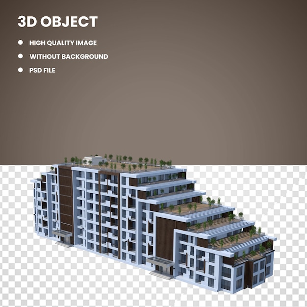 PSD 3d blue building