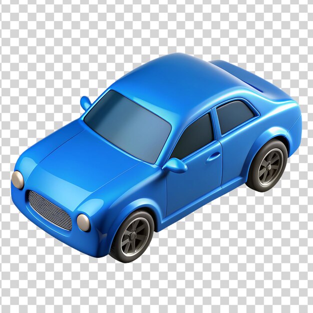 PSD 3d blue car isolated on transparent background