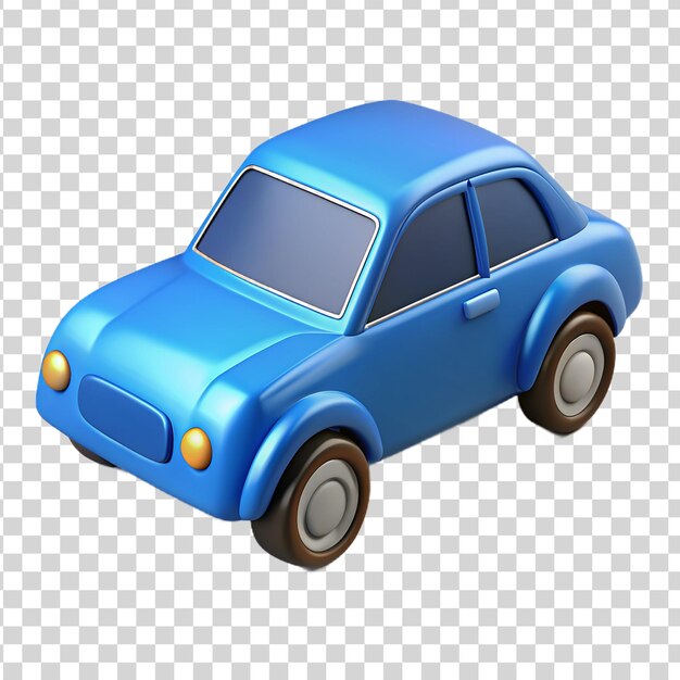 PSD 3d blue car isolated on transparent background