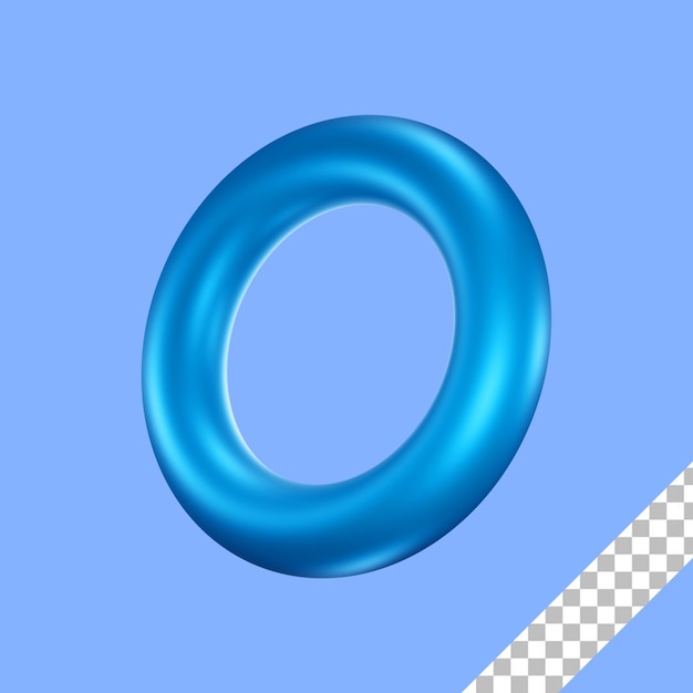 3d blue circle geometric shape transparent background