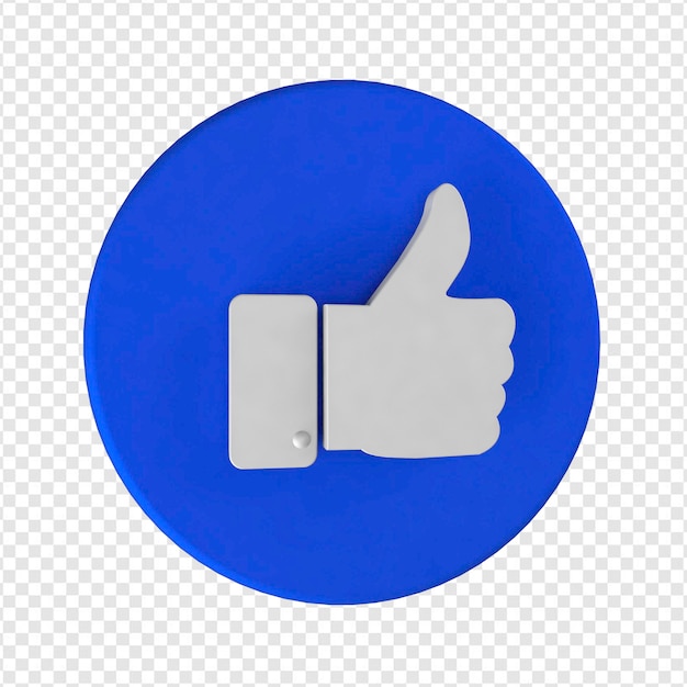 3d blue circle like button