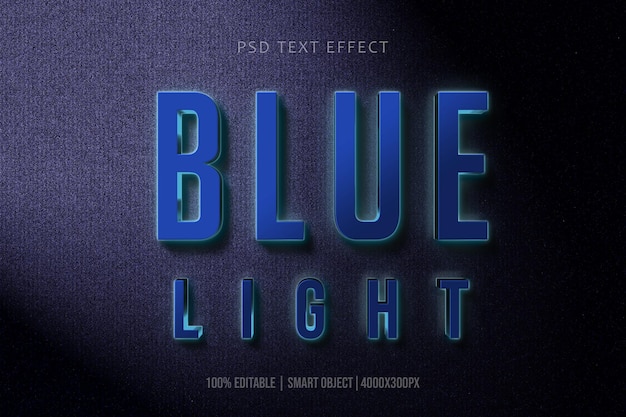 PSD 3d blue colorl text effect