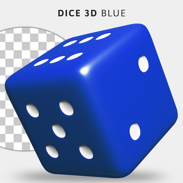 PSD 3d синие кости на прозрачном фоне