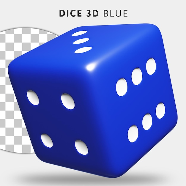 PSD 3d синие кости на прозрачном фоне