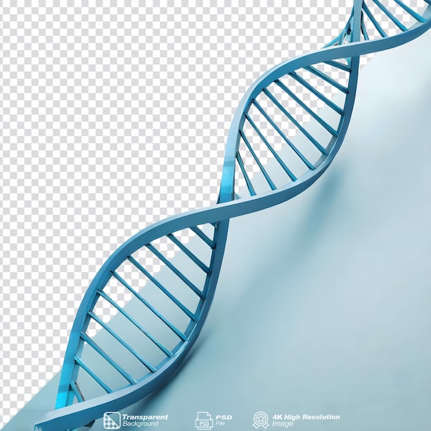 PSD 3d blue dna helix sequence element isolated on transparent background