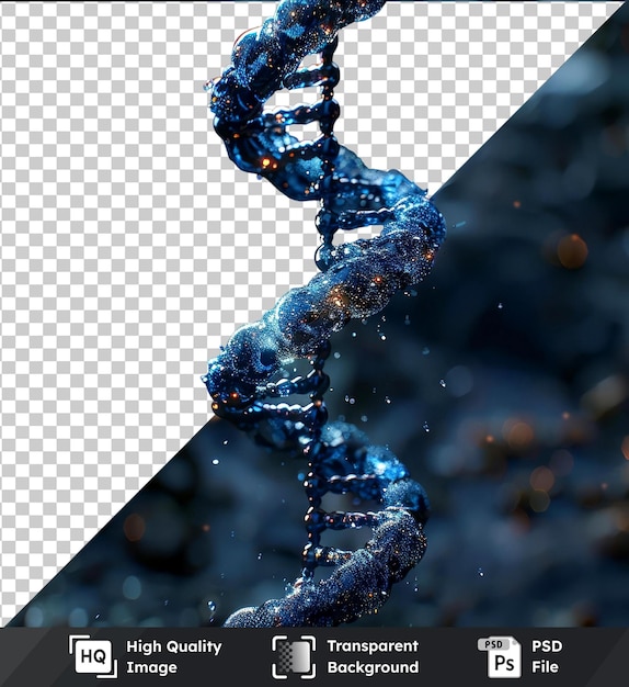 PSD 3d blue dna helix sequence element in the water