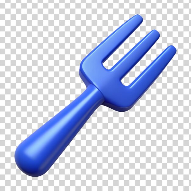 PSD 3d blue fork isolated on transparent background