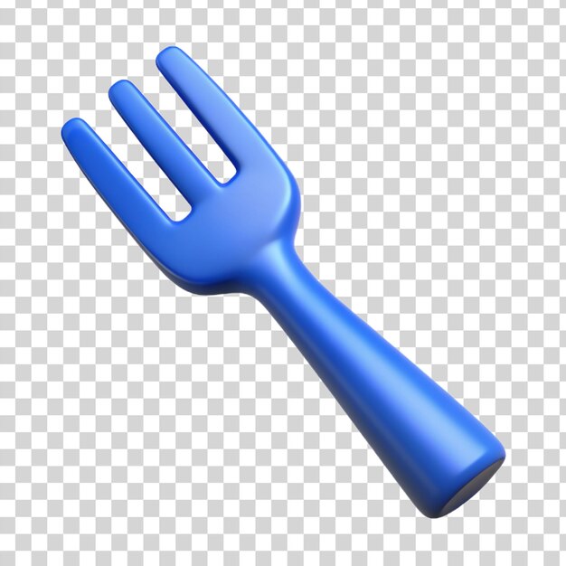 PSD 3d blue fork isolated on transparent background