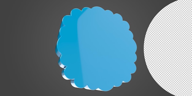 PSD forma geometrica blu 3d, banner, icona, distintivo, etichetta png sfondo trasparente