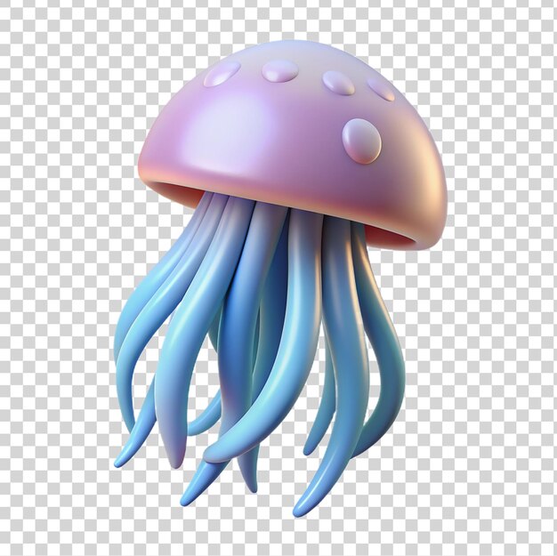 PSD medusa blu 3d su sfondo trasparente