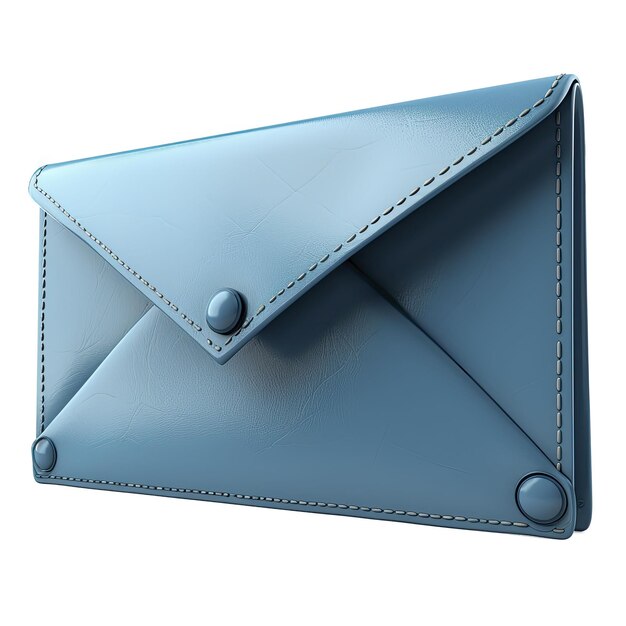 Икона 3d-голубого почтового конверта изолированные изображения белый фон