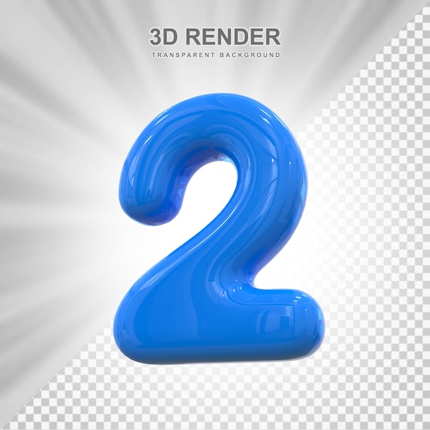 3d 藍色號碼 2