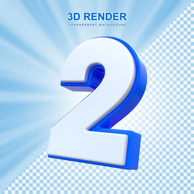 PSD 3d blue number2