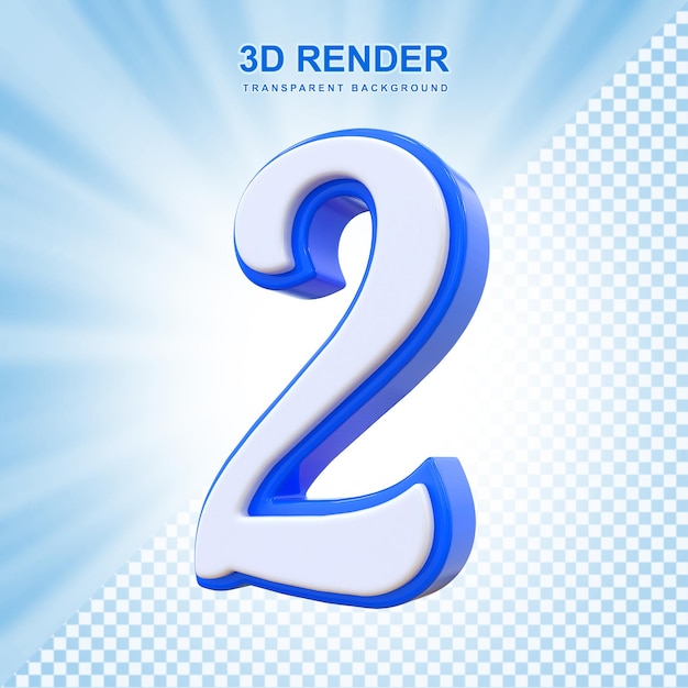 3d Blue Number2