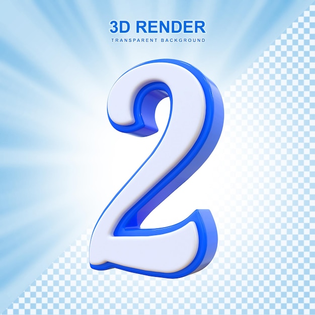 PSD 3d blue number2