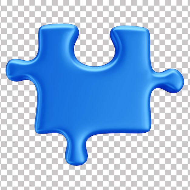 PSD 3d blue puzzle piece voor autisme awareness campaign april blauwe doorzichtige achtergrond
