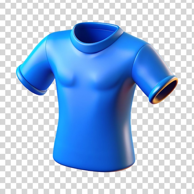 PSD 3d blue shirt isolated on transparent background