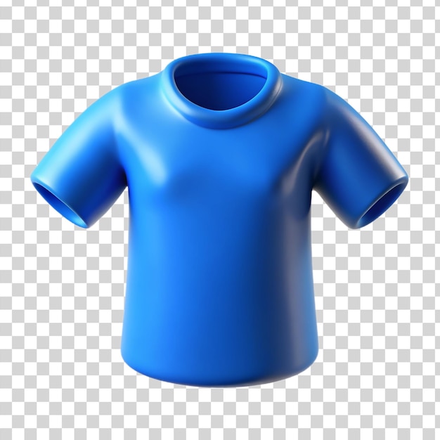 PSD 3d blue shirt isolated on transparent background