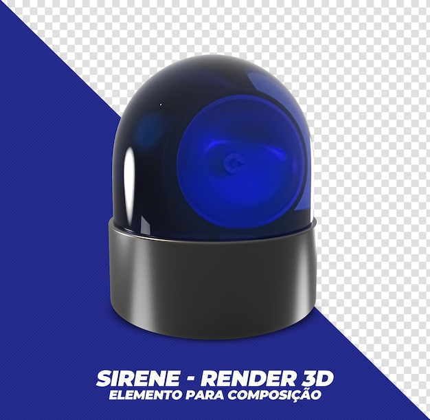 3d blue siren for composition