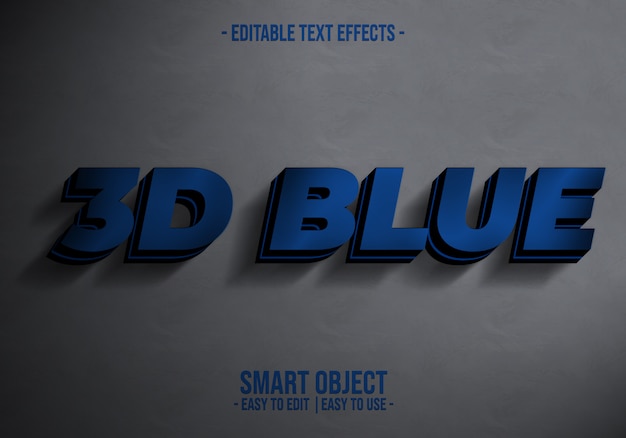 3d blue text style effect