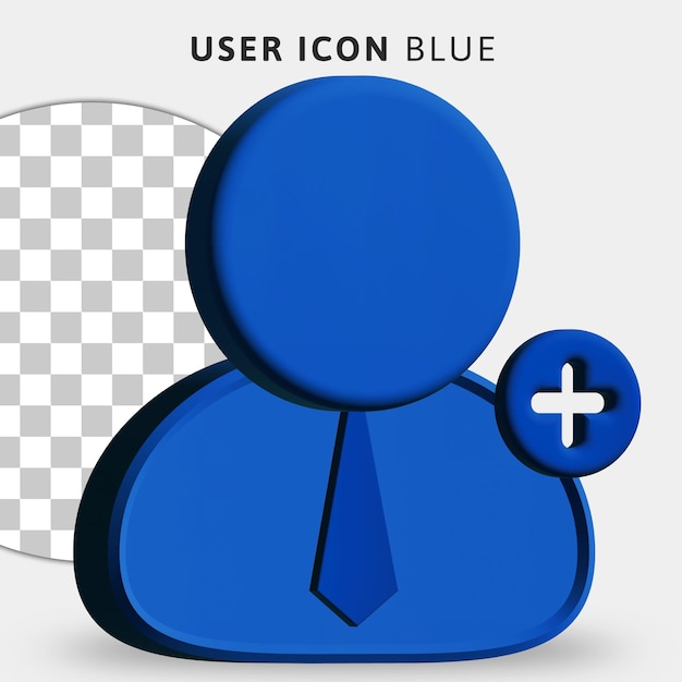 PSD 透明な背景に 3 d の青いユーザー アイコン