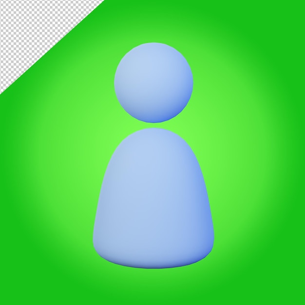 PSD 3d blue user people icon