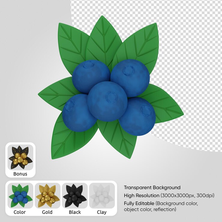 PSD 3d черника