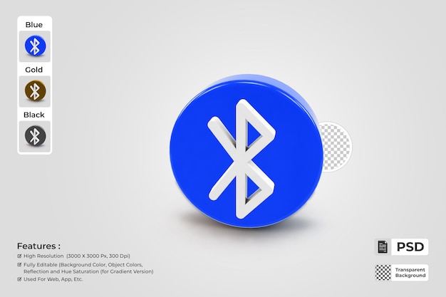 PSD 3d bluetooth-pictogram