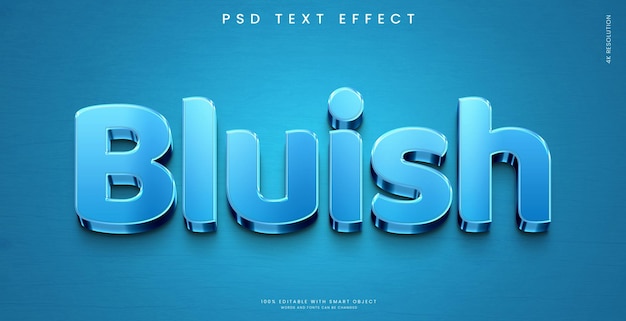 3d bluish and glossy poster text effect