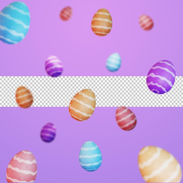 3d blurred easter eggs