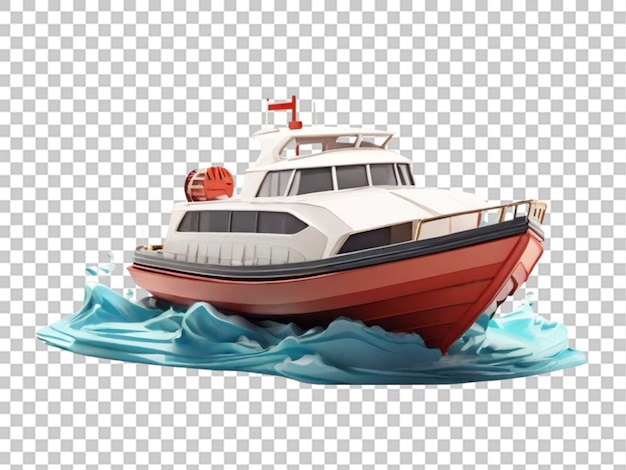 3d Boat on white background