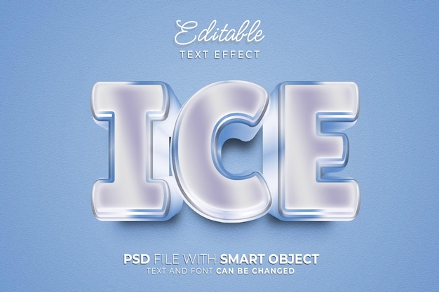 3d bold ice effect editable text