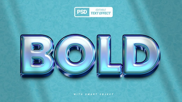 3d Bold shiny gradient luxury text effect editable template design