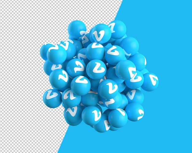 PSD 3d bollen van vimeo pictogram