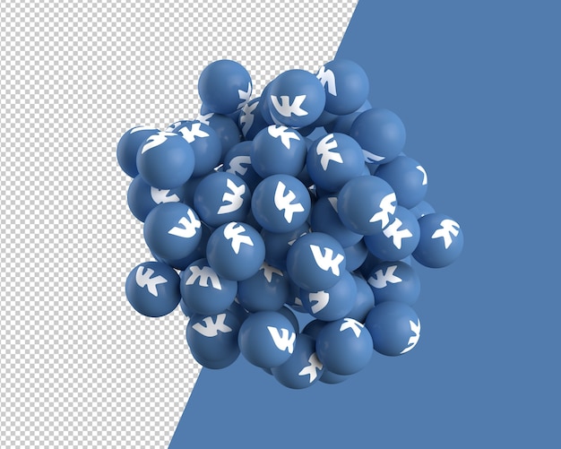 PSD 3d-bollen van vk-pictogram