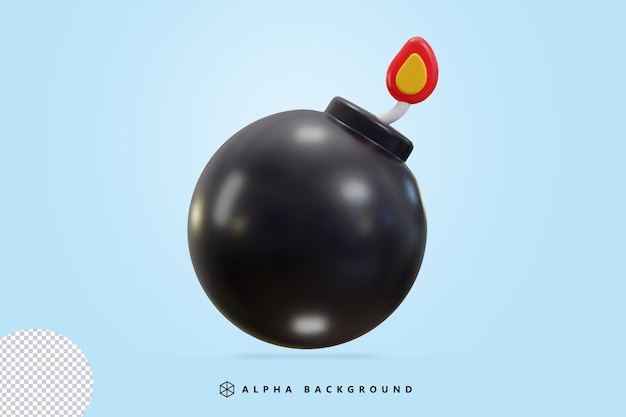 PSD 3d bomb icon vector illustration