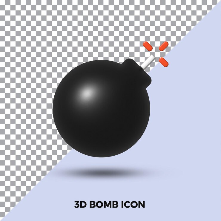 PSD 고립 된 3d 폭탄 그림 아이콘