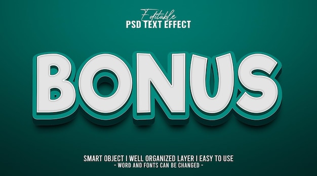 3d bonus editable text effect template