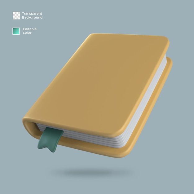 Icona del libro 3d render isolata