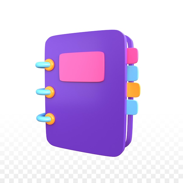 PSD 3d book icon with transparent background