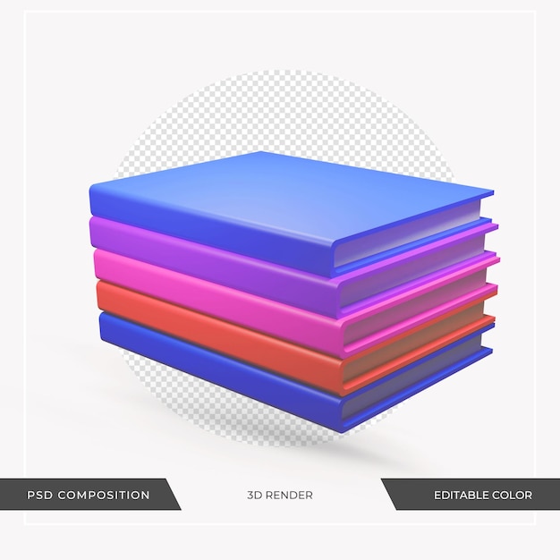 PSD 3 d ブックのリアルなレンダリング