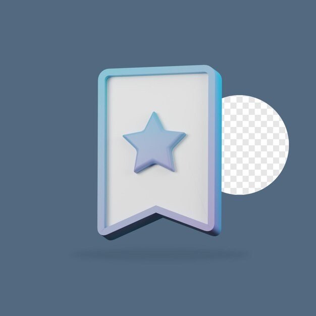 3D Bookmark Icon UI