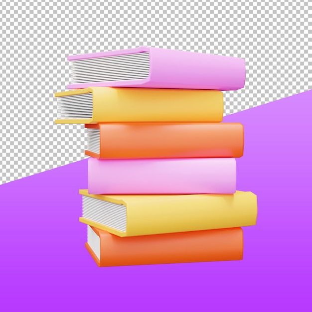 3D Books,  3D rendering illustration