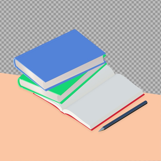 PSD 3d books clipping path