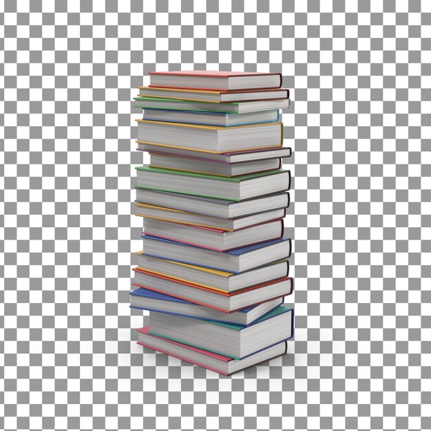 PSD 3d books icon on isolated and transparent background