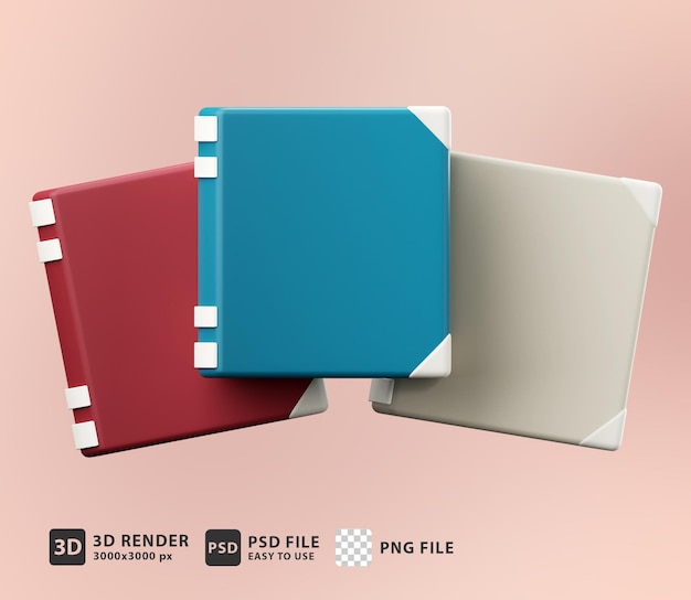 PSD 3d books icon