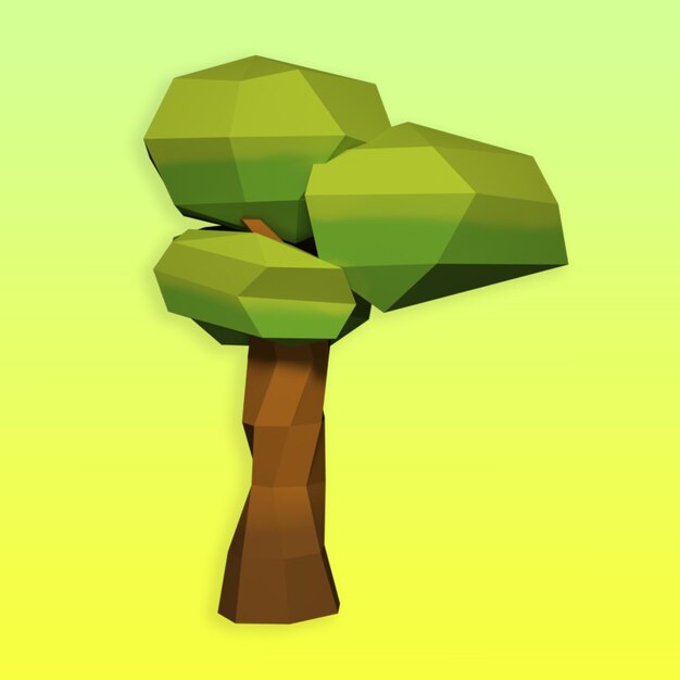 PSD 3d-boom lowpoly tree