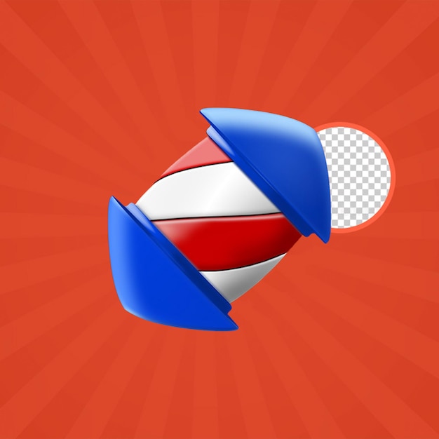 3d Booster Game icon in blue white and red color