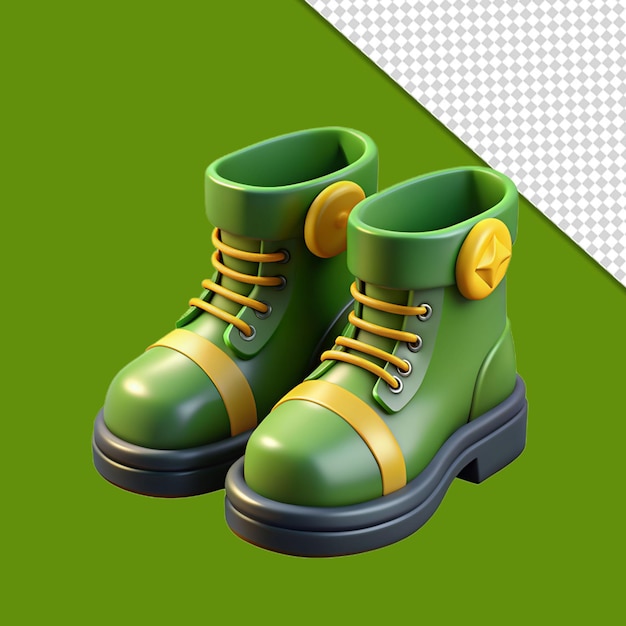 3d boots isolated on transparent background