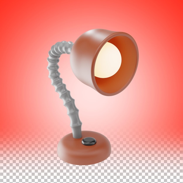 3D-bordlampeikon, minimalistisk leselampeillustrasjon